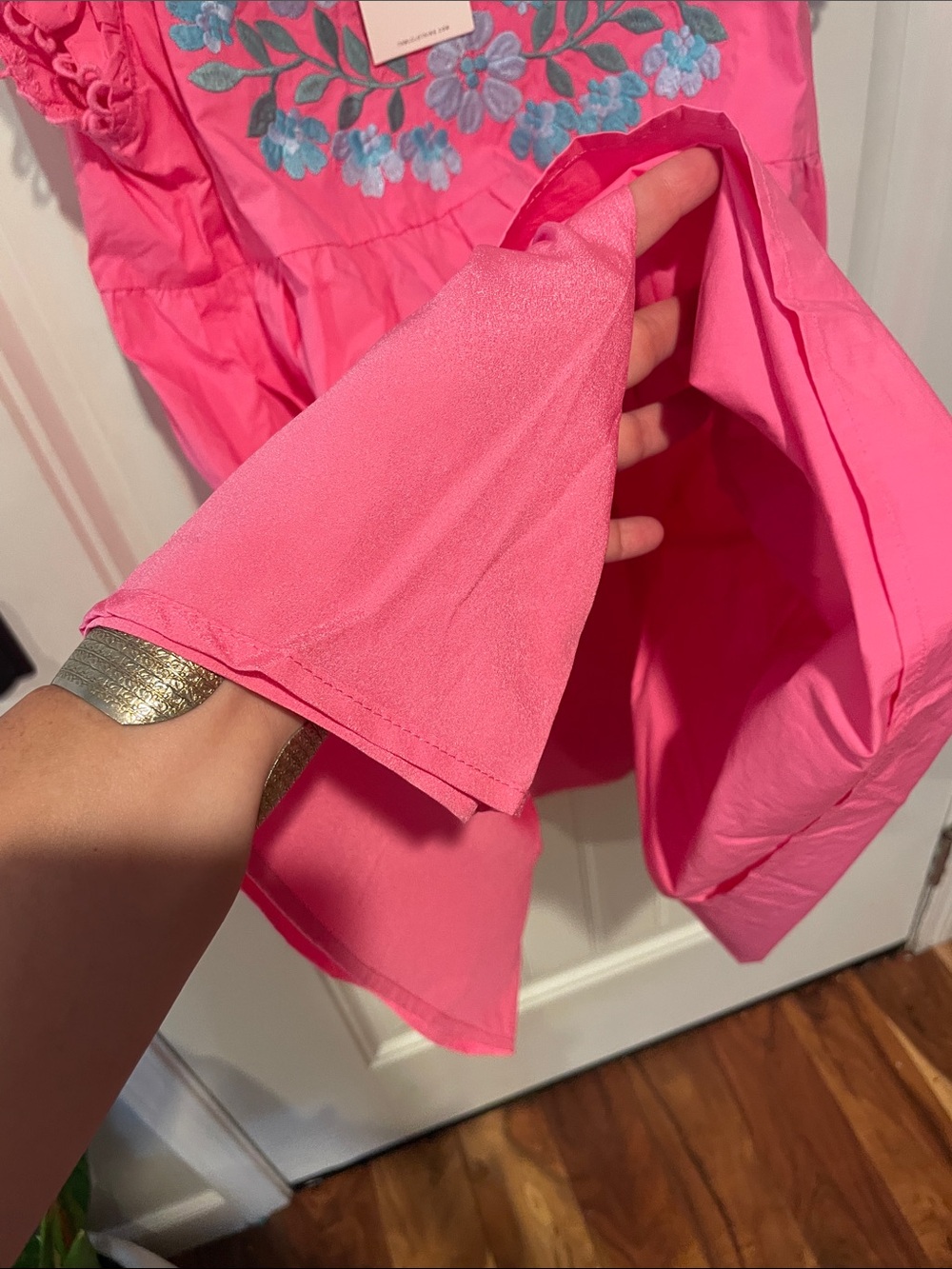 THML Bright Pink Embroidered Tiered Dress x2 - Picture 10 of 12